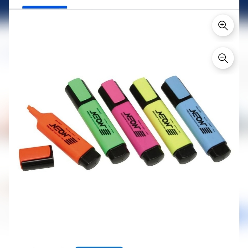 Highlighter Set - Orange, Green, Pink, Yellow, Blue